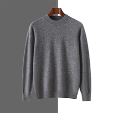 时尚男士套头衫秋季新款半高领针织毛衣保暖舒适百搭款，男装羊绒套衫，隆格羊绒