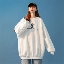 中性风2026秋装潮牌太空人卡通印花情侣卫衣外套G940P38，女装短外套，电商A339