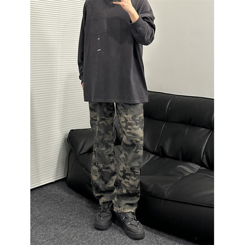 2024美式男伐木裤穿搭hiphop迷彩裤显腿长直筒工装裤GJ229P45,男装工装外套,电商D256-3(原A064-3)