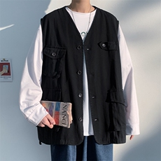 2025春季热卖户外大码工装男多口袋休闲宽松马甲外套MJ003-P45，男装背心/马甲，电商A001