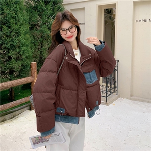 短款灰色羽绒服女2025冬季新款泡芙保暖巨好看面包服90白鸭绒外套图片