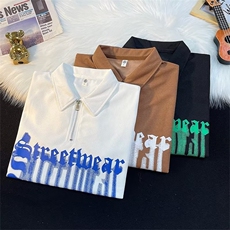 简约夏季慵懒男潮日系青春流行时尚五分袖POLO衫LP25-P28，男装T恤，星座1109-3