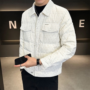 标50 冬季新款男潮流帅气休闲千鸟格印花羽绒服YR8093-P200图片