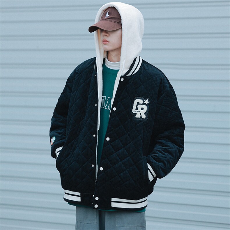 冬款青少年时尚毛巾绣棉服假两件连帽外套男士8135-P140控价178,男装棉衣,电商A441-1