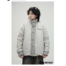 现货美式宽松拼接立领棉服男M174/P100，男装棉衣，星座205-3