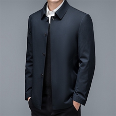 冬季新款翻领纯色羽绒服中青年男士休闲白鸭绒厚款保暖男装外套，男装羽绒服，电商B212（原钱塘6029）