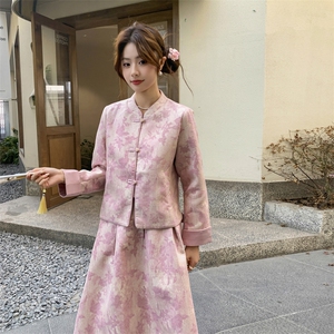 2026年春季两件套四季中式纽扣女长袖女装女士精品套装，女装套装/套裙，凡歌灵