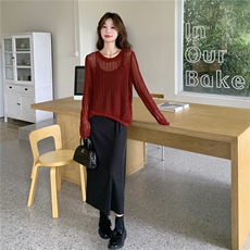 2025春秋季新款韩版针织小衫吊带裙两件套女高级感显瘦连衣裙套装，女装套装/套裙，2C307