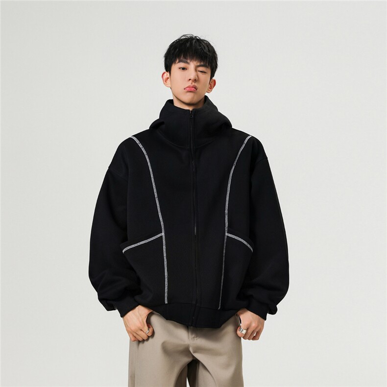 420克高品质重工刺绣专机针织开衫青春情侣外套XZ301A WT2506图片