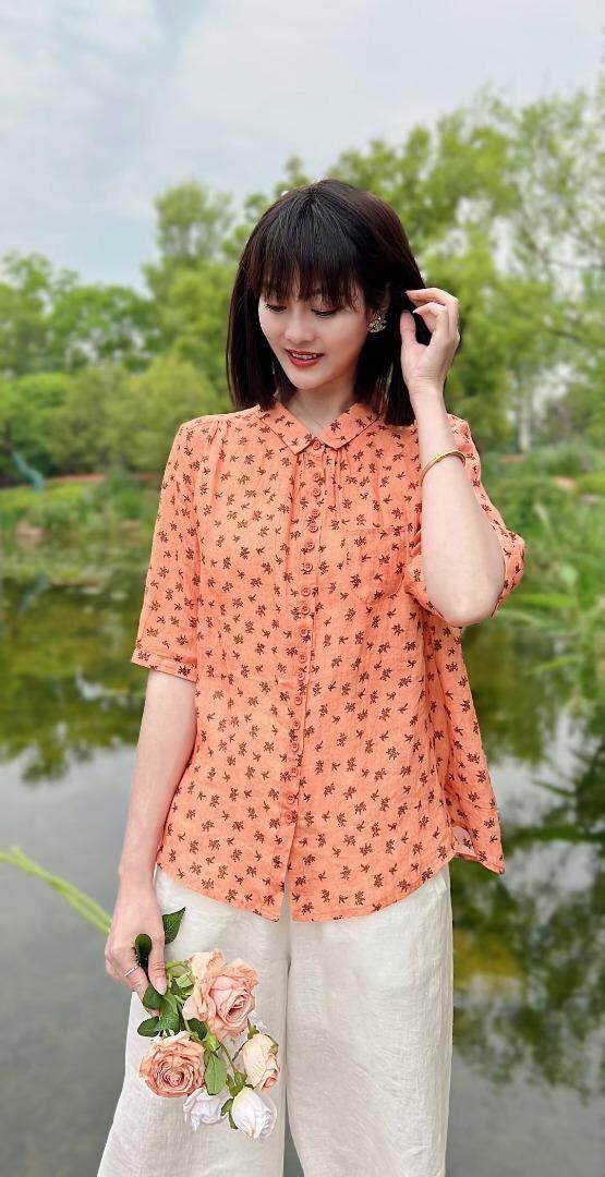 纯苎连衣裙小衫裤子裙子衬衣 时尚风 风淑女风休闲风，女装连衣裙，川哲