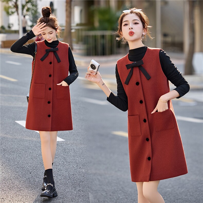 背心裙打底两件套连衣裙时尚优雅简约小个子春秋季2026新款高级感，女装套装/套裙，冬木谷雨