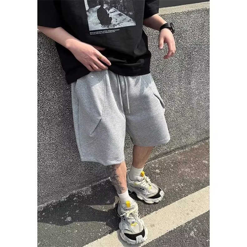 夏季小众拼接运动休闲短裤男士宽松轻奢简约五分中裤衩XD1123,男装牛仔裤,星座208-5