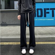 春季美式弯刀微喇灰色卫裤潮直筒休闲裤运动长裤男士高街，男装休闲裤，星座506A