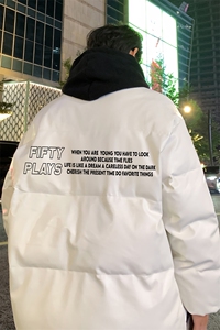 港风23新款冬季时尚百搭字母印花棉服外套MY6453P115控158图片