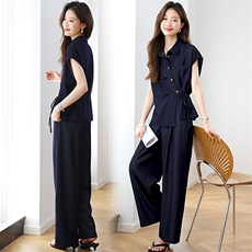 时尚休闲套装女2025夏季新款设计感洋气衬衫阔腿裤超火气质两件套,女装套装/套裙,婷思杰(原婷想服饰), 时尚休闲套装女2025夏季新款设计感洋气衬衫阔腿裤超火气质两件套,女装套装/套裙,婷思杰(原婷想服饰),