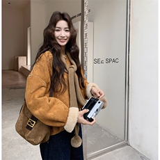 【新款】皮毛一体配针织围巾帽2C115-2362-P205-K308，女装棉衣/棉服，2C115