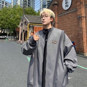 XJ412-特P70控128秋季美式复古设计棒球服夹克男女宽松休闲外套图片