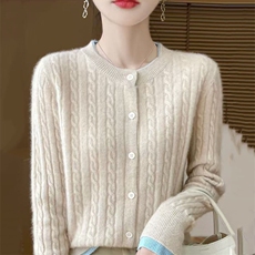 2025年秋季长袖圆领假两件时尚百搭通勤简约休闲，女装针织衫/毛衣，萱芳婷羊绒