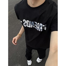 网图有货夏季大V青花瓷短袖T恤男女美式街头潮牌宽松tA501-P25，男装T恤，星座1505