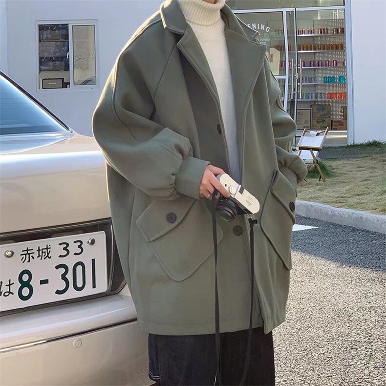 韩版潮流英伦风中长款上衣男秋冬季毛呢大衣外套情侣W5577-P62,男装风衣,星座512-2
