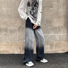 美式高街水洗做旧牛仔裤男ins复古宽松休闲裤N0875-P50，男装牛仔裤，星座308B-1