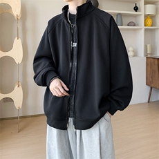 内景秋冬基础百搭立领开衫卫衣男潮流宽松外套WY00742/P45加绒P50，女装短外套，电商B316