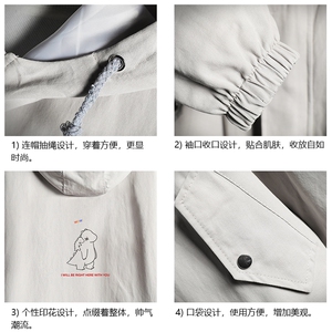 JK41140-P85纯棉连帽夹克男士大码工装夹克男外套男 网格挂拍图片