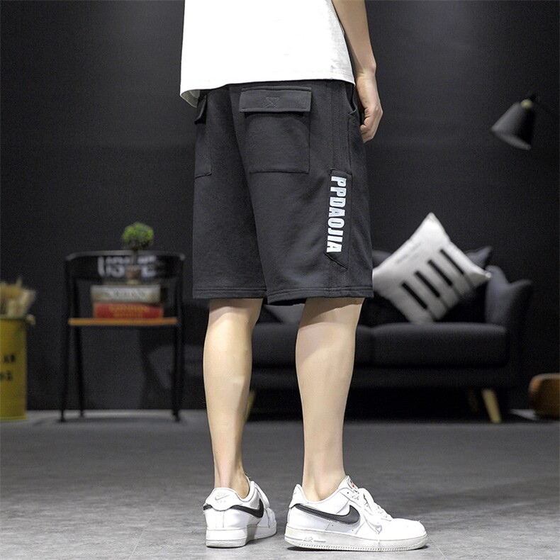 2021夏季沙发墙日系大码男条纹运动字母印花休闲卫裤短裤K691-P40,男装休闲裤,电商A001