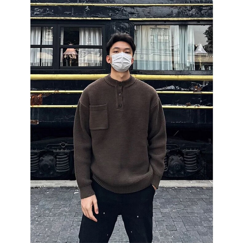 网图有货秋冬季亨利领毛衣男老钱风打底针织上衣A147-P60,男装针织衫/毛衣,星座1505
