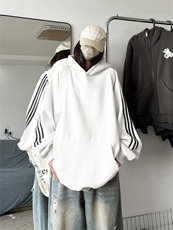 抖音得物高品质重磅全棉二开支持退换360克宽松织带连帽卫衣CM04，男装卫衣，电商A486