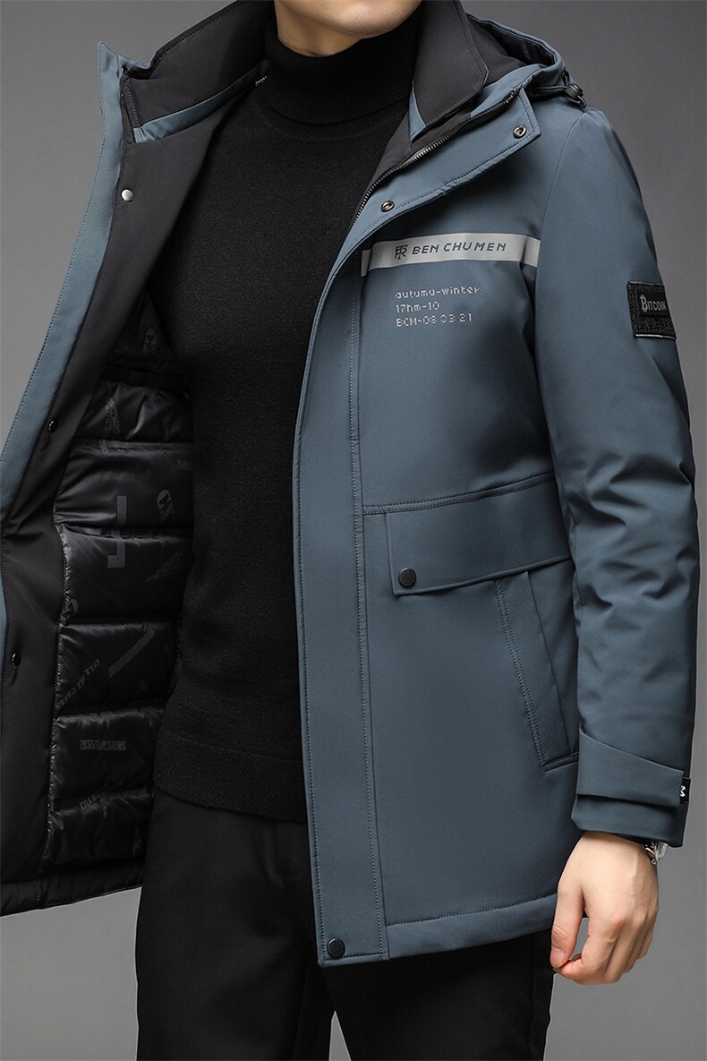 冬季休闲羽绒服爸爸装纯色外套中老年男士新款潮QLMF86068-P315,男装羽绒服,电商B212（原钱塘6029）