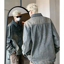 水洗做旧牛仔外套底特律工装夹克美式vibe重工牛仔衣W030-P47网图，男装工装外套，电商B245