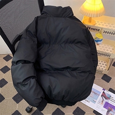 现货5W件冬季三防重磅硬挺boxy短款羽绒立领PU皮棉衣外套加厚棉服，男装棉衣，电商A486-1
