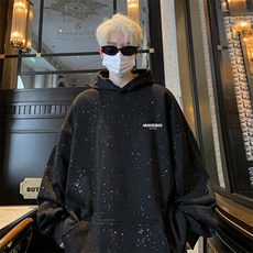 抖音得物高品质重磅全棉二开支持退换360克满天星连帽卫衣1004，男装卫衣，电商A486