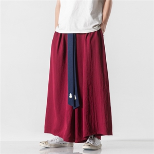 夏季 汉服男女情侣款风直筒宽松阔腿裤中式改良复古 K133/P85图片