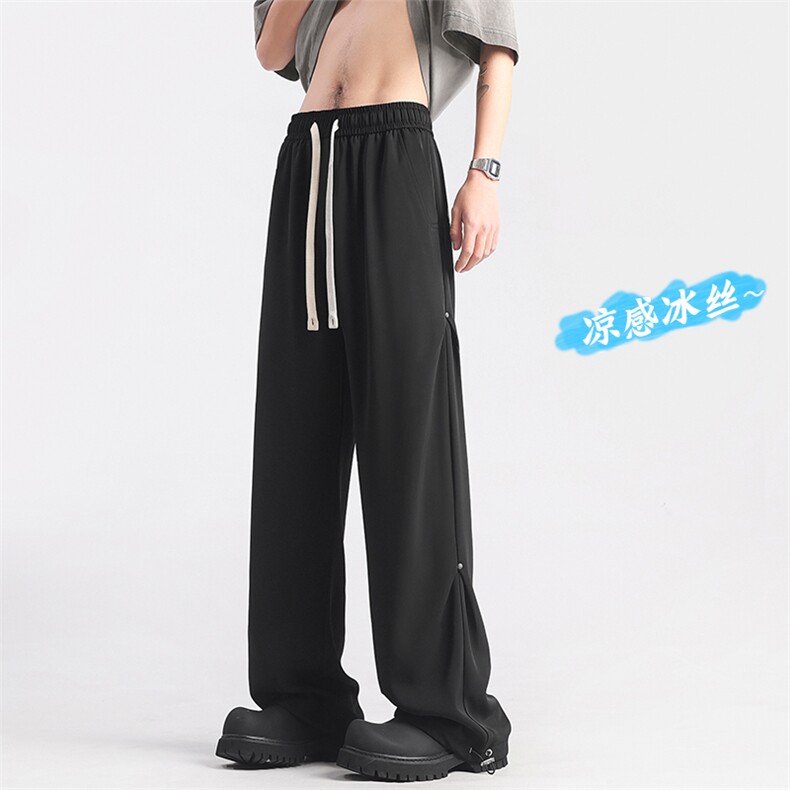 X5508-TP35 控价58 夏季冰丝男士速干休闲裤设计感宽松百搭直筒裤图片