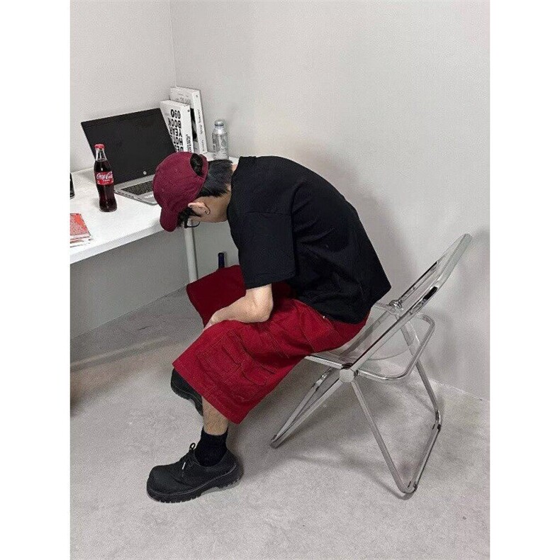 宽松休闲韩版潮流百搭裤子夏季薄款坠感阔腿7分裤-XZ123-网络图,男装休闲裤,星座1002-2