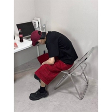 宽松休闲韩版潮流百搭裤子夏季薄款坠感阔腿7分裤-XZ123-网络图，男装休闲裤，星座1002-2