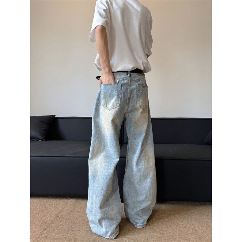 阔腿牛仔裤男女大码高腰弯刀裤显瘦香蕉裤N0681-P50,男装牛仔裤,星座308B-1