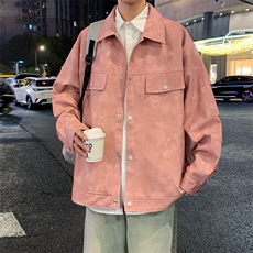 港风高街痞帅男装外套美式短款潮牌工装皮衣夹克DSA157B-J230-P90，男装夹克，电商A157B
