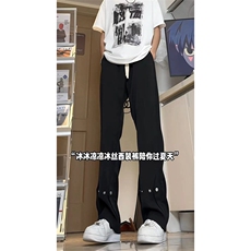美式高街hiphop冰丝铆钉微喇休闲裤货号K2425P55，男装休闲裤，电商A063