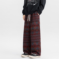 8XL-M羊羔绒裤子男冬季加绒加厚民族风重磅针织棉裤大码KZ023P78，男装休闲裤，电商B312