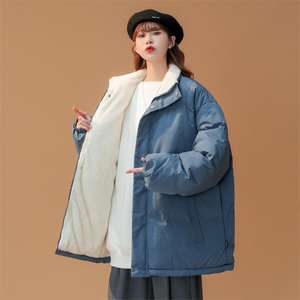 中性风2023冬季男女同款纯色立领棉衣百搭时尚棉服外套MY100特P78图片