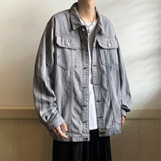 秋季牛仔外套男潮流夹克男外套休闲中性百搭上衣JK346-P65，男装工装外套，电商D202-1