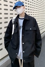 现货款！2025春季新款外套韩版宽松翻领呢料夹克JK201P118控138，男装夹克，星座517A-1