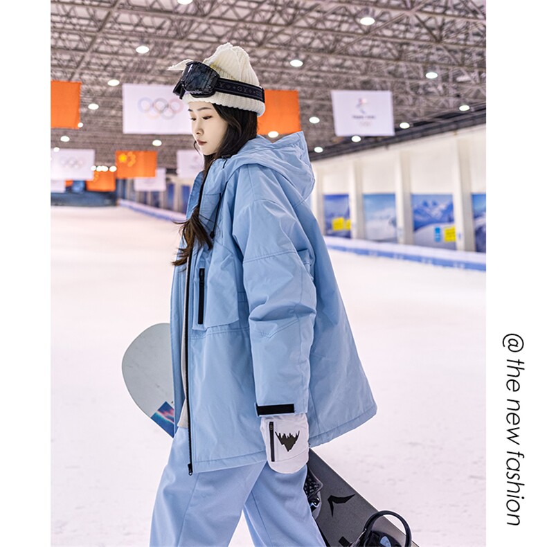 冬季防水防风连帽中性风男女同款加厚保暖时尚滑雪服外套M42-P165,男装棉衣,电商A001-1
