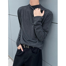自拍图，XZ1005-1-TTH633-P48-秋冬打底设计感T恤，男装T恤，星座1005-1
