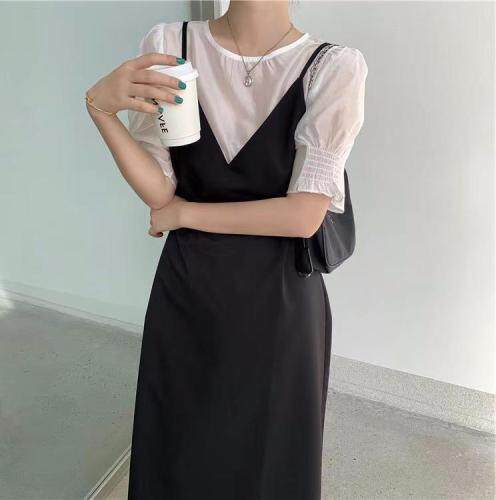 【现货】夏季新款天丝假两件连衣裙，女装连衣裙，名依人