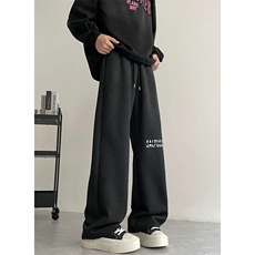 美式重磅水洗脏脏裤垂感宽松休闲刺绣运动裤504-K221-P45控68，女装休闲裤，星座504