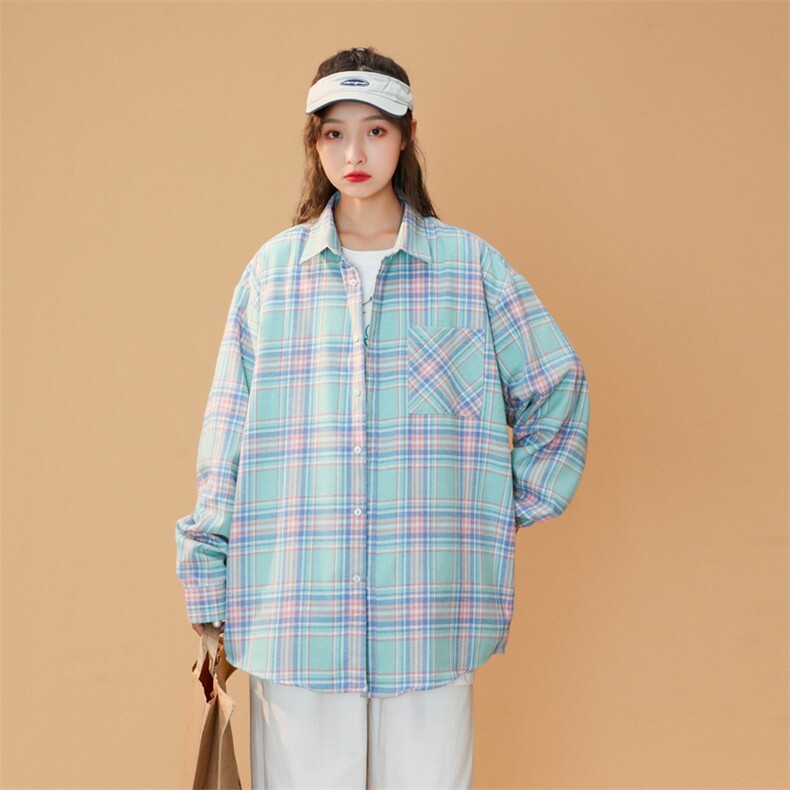 情侣新款潮休闲高品质四色格子衬衫衬衣228-1024-P40,男装衬衫,星座228